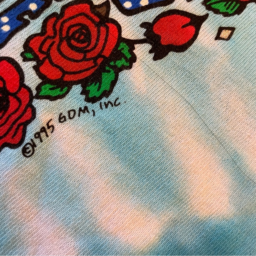 Grateful Dead M Liquid Blue In The Midnight Hour New Years Eve Tie Dye LS Tee - Picture 4 of 15